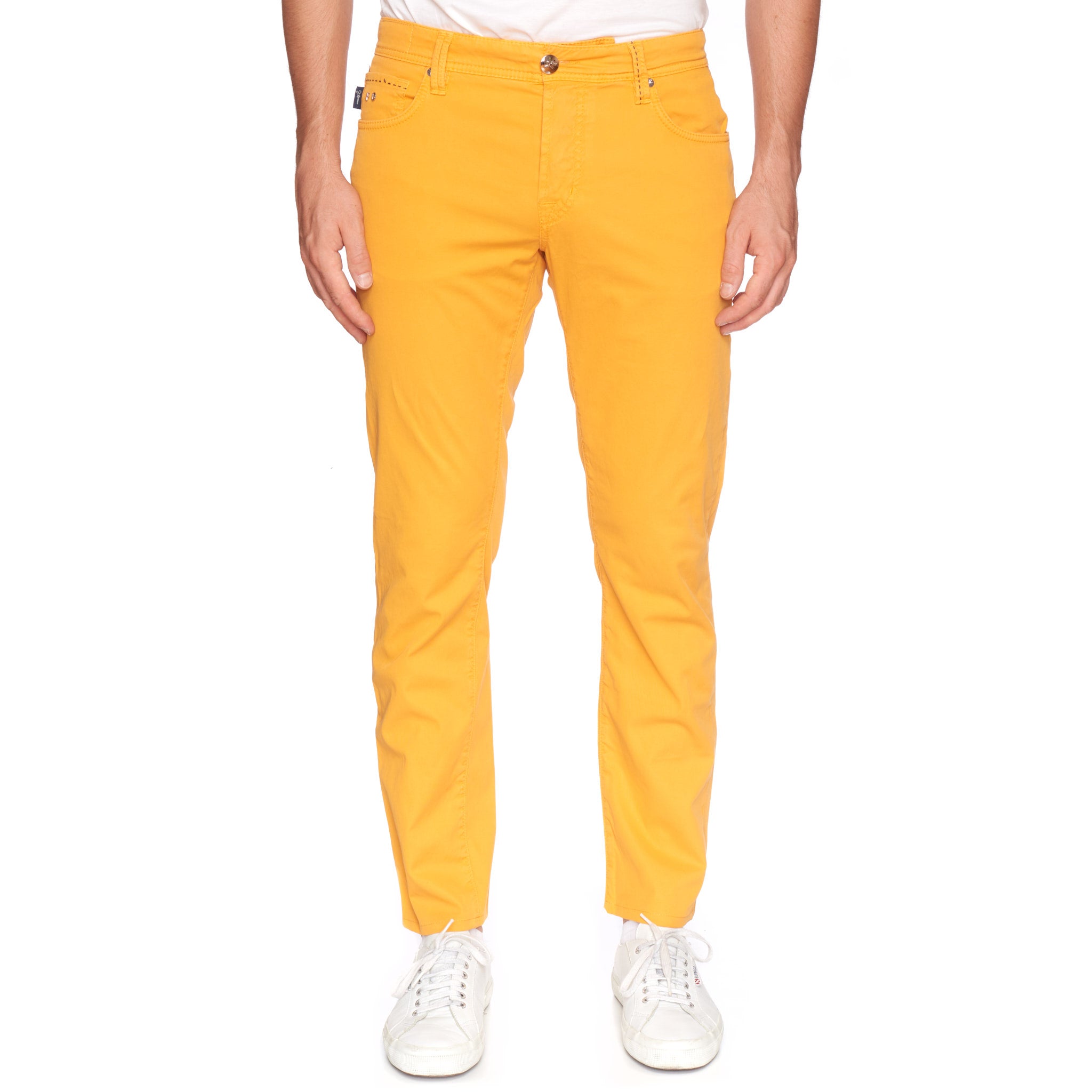 TRAMAROSSA Colour Leonardo Orange Stretch Twill Cotton Slim Fit Jeans Pants US 33