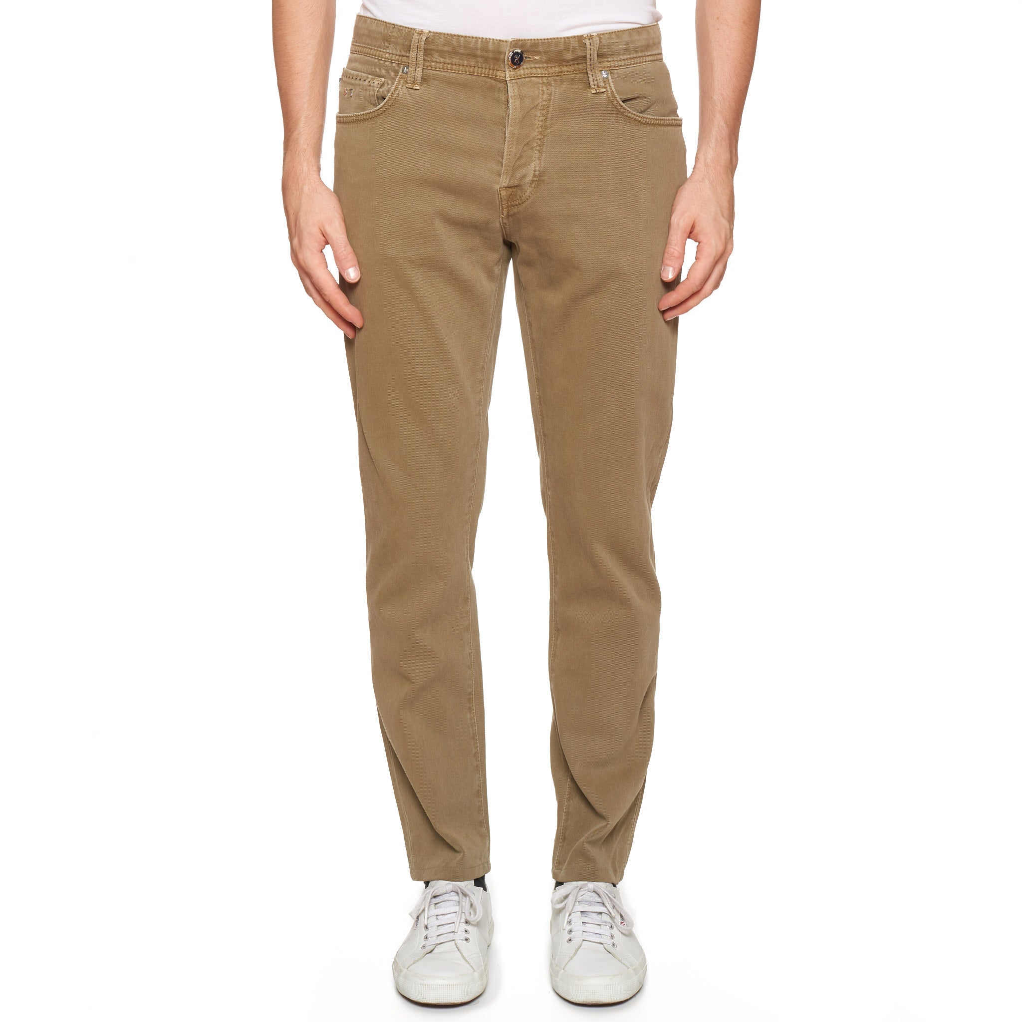 TRAMAROSSA Colour Leonardo Khaki Cotton Stretch Slim Fit Jeans Pants Size 33