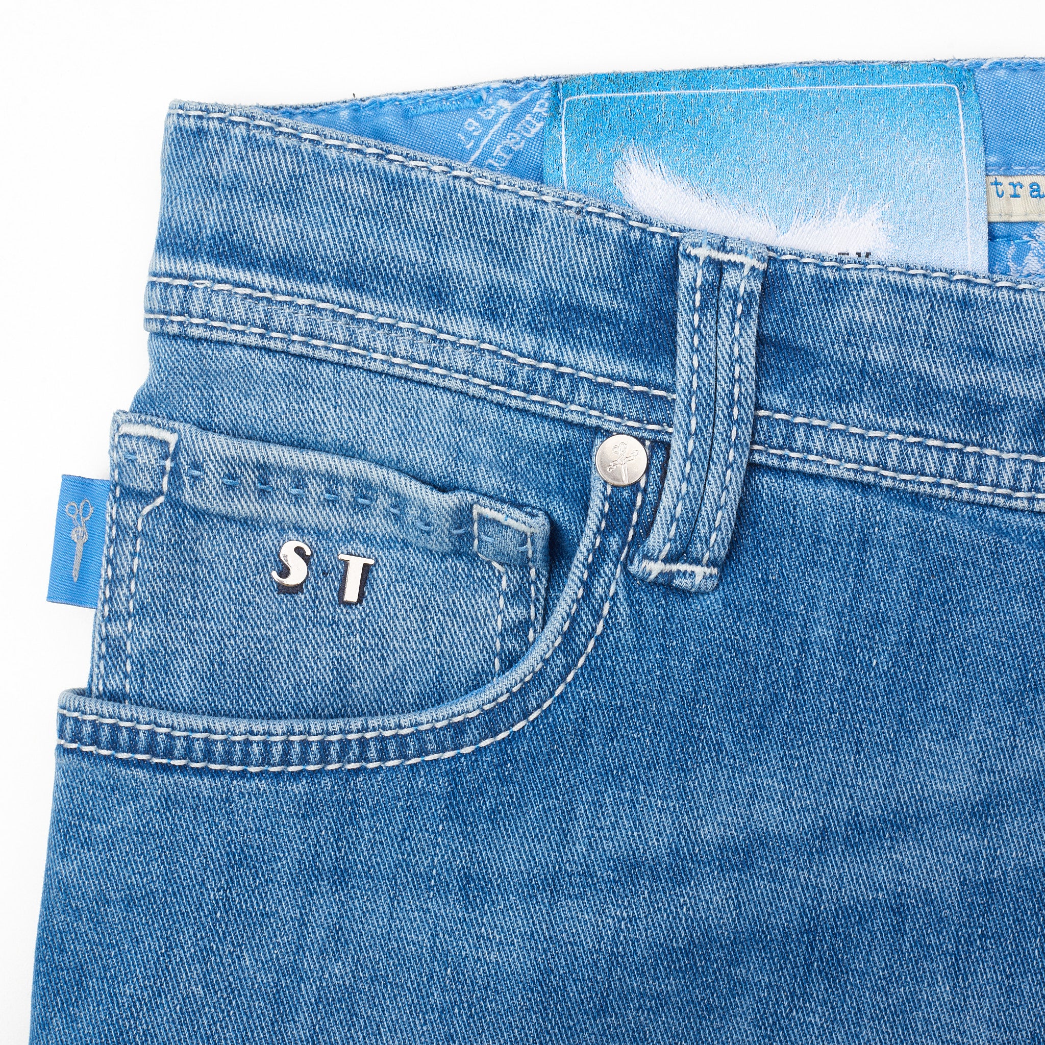 TRAMAROSSA Lightdenim Leonardo 2 Years Blue Cotton Stretch Slim Fit Jeans NEW 33 TRAMAROSSA