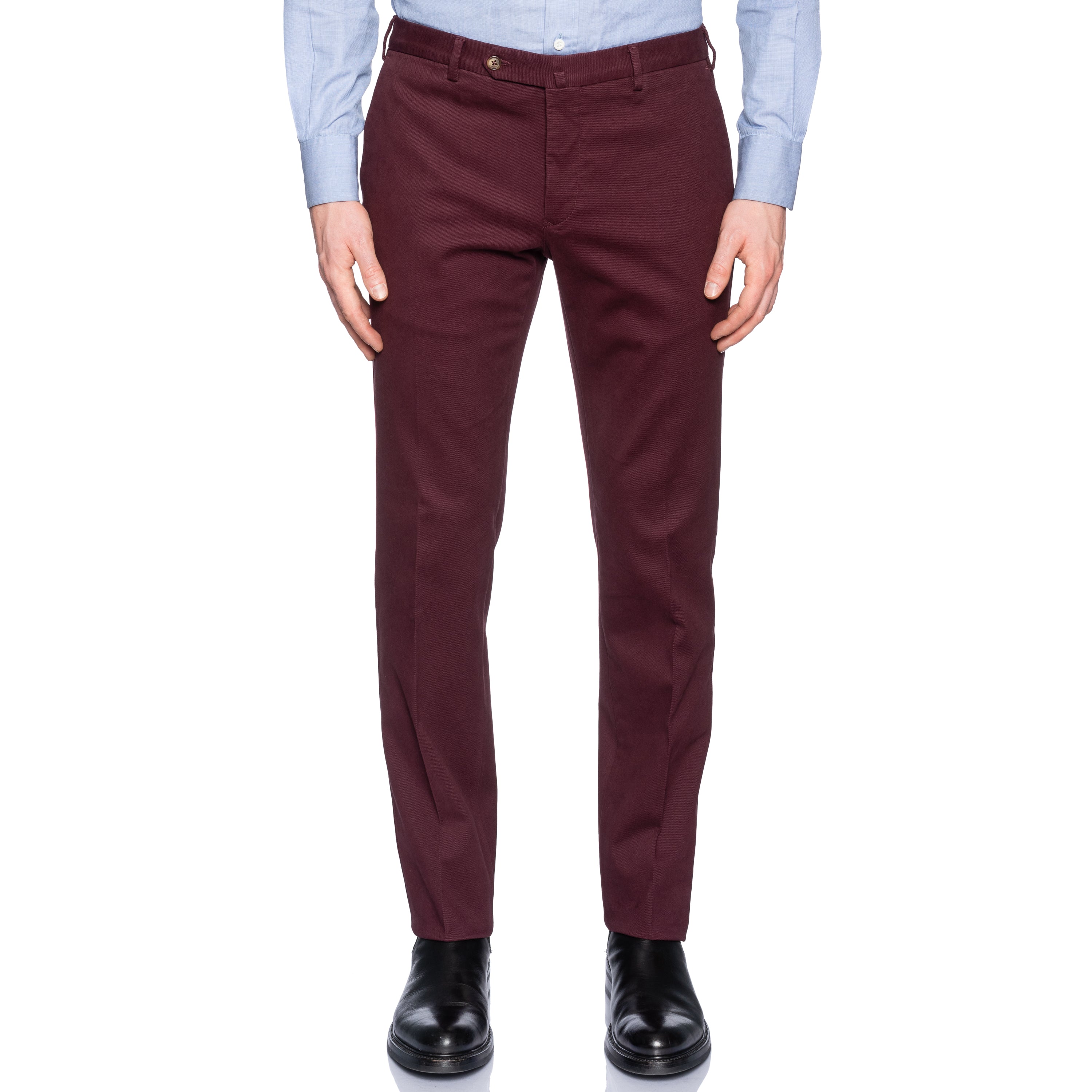 INCOTEX (Slowear) Burgundy Cotton Twill Stretch Pants EU 58 NEW US 42 Slim Fit