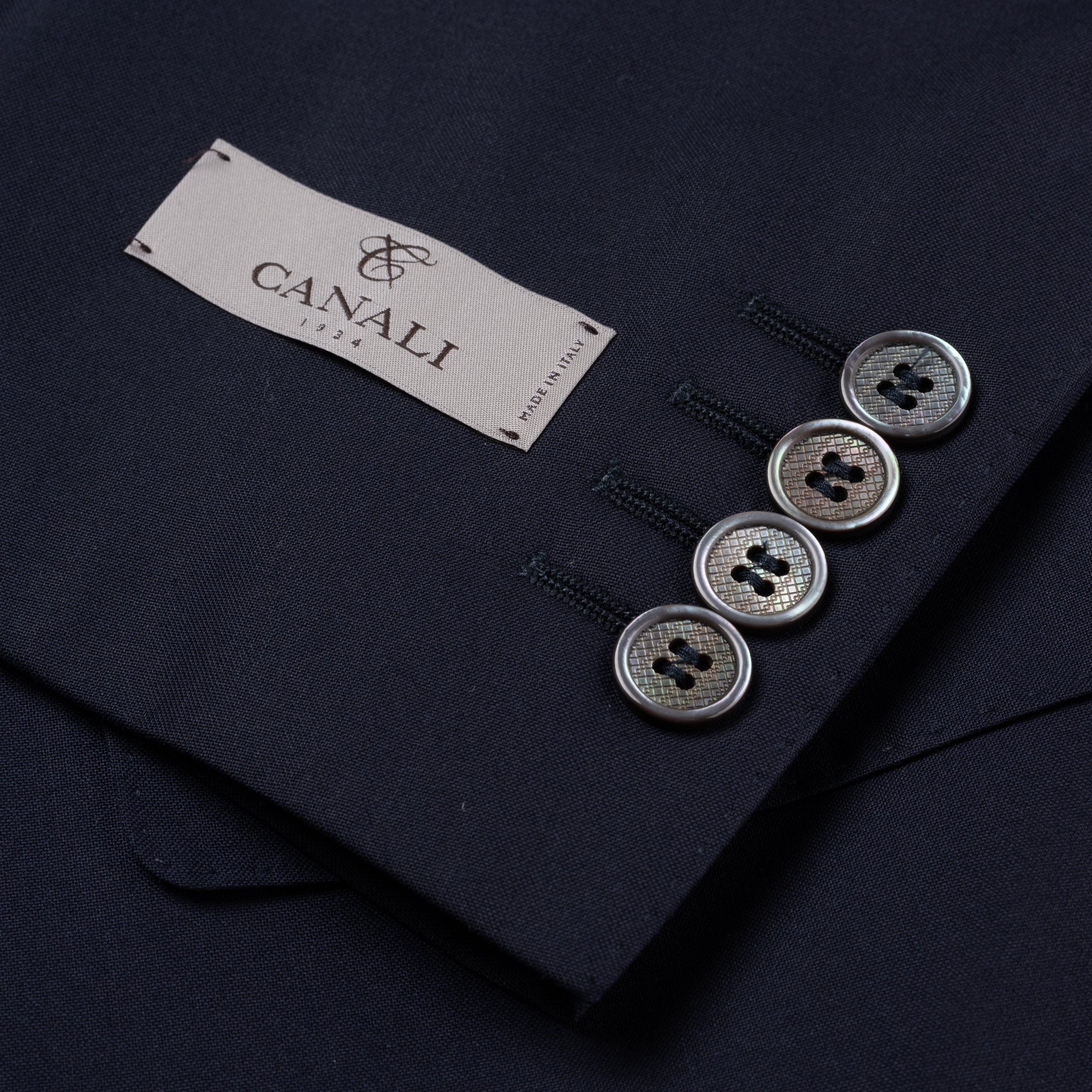 CANALI 1934 Navy Blue Wool-Silk 3 Piece Suit US 44 NEW EU 54 CANALI