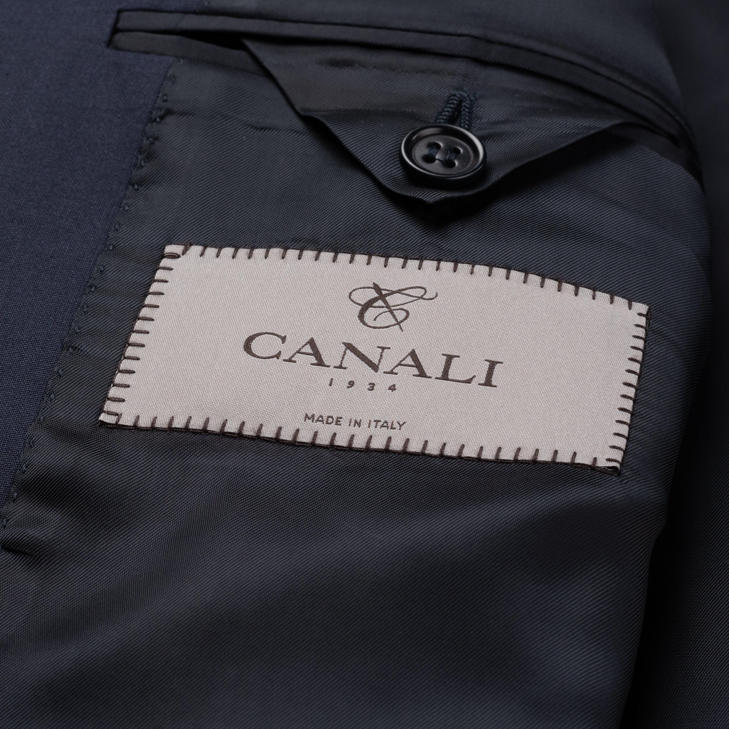 CANALI 1934 Navy Blue Wool-Silk 3 Piece Suit US 44 NEW EU 54 CANALI
