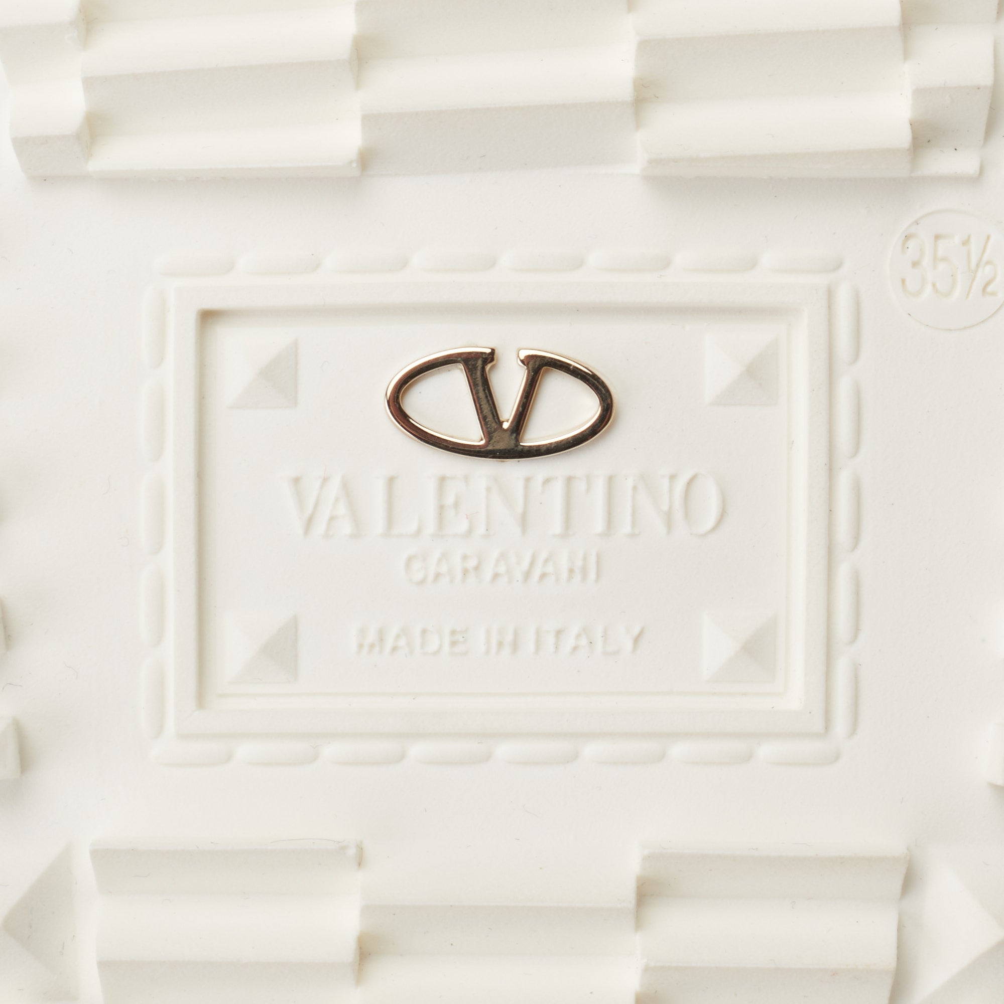 VALENTINO Garavani Black-White Stud Flat Sandal EU 35.5 US 5.5 NEW with Box