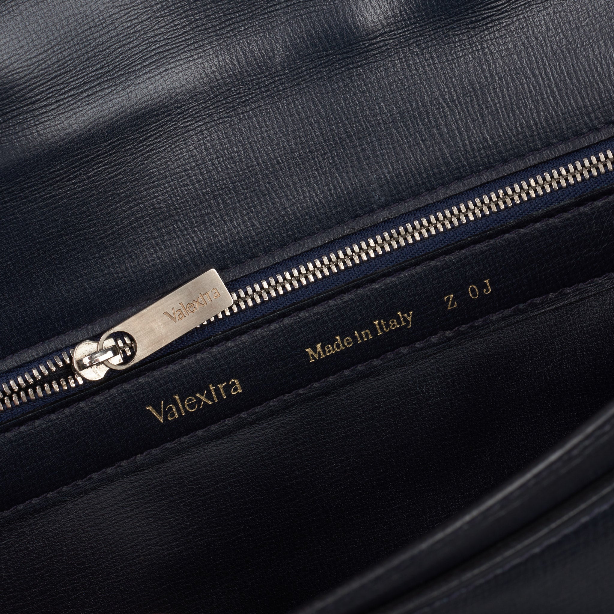VALEXTRA Sherlock Holmes Blue Leather Briefcase Document Holder Bag VALEXTRA