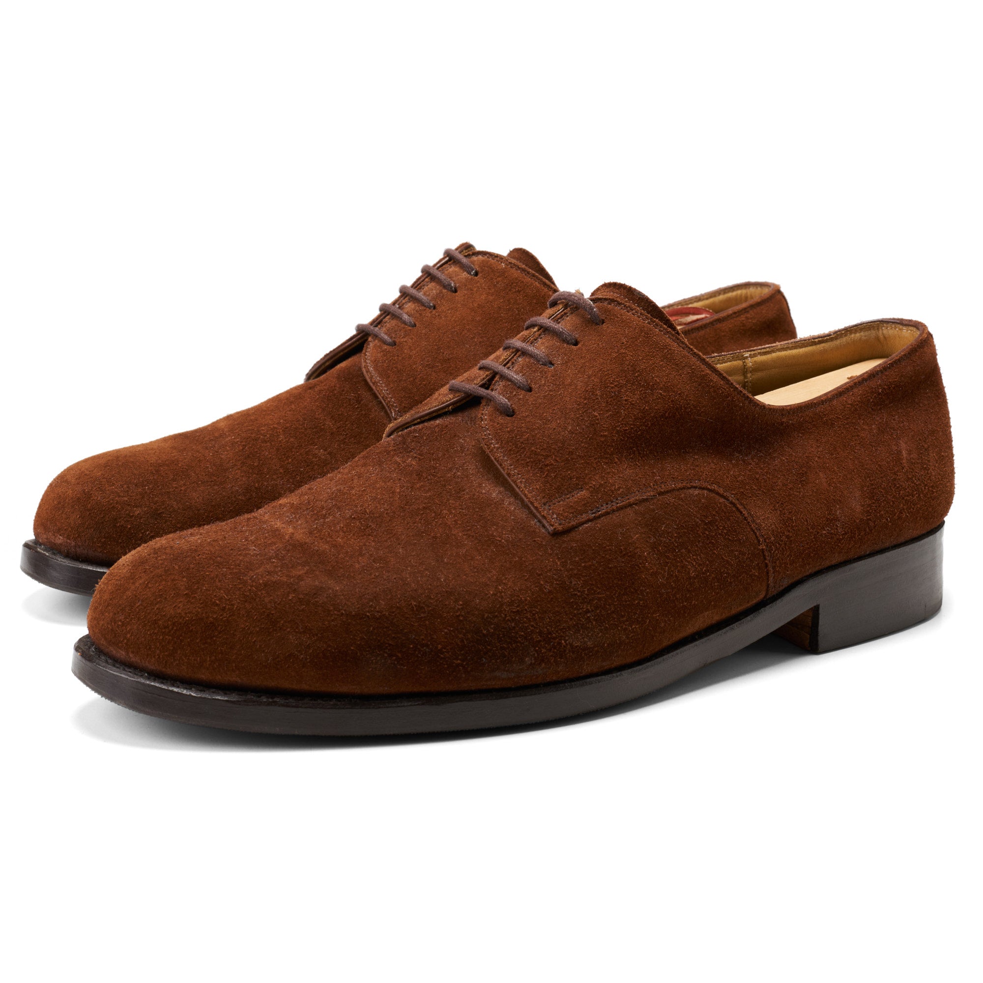 VASS Budapest Brown Suede Leather "London 5 Eyelet" Derby Shoes Last BP US 14 VASS BUDAPEST