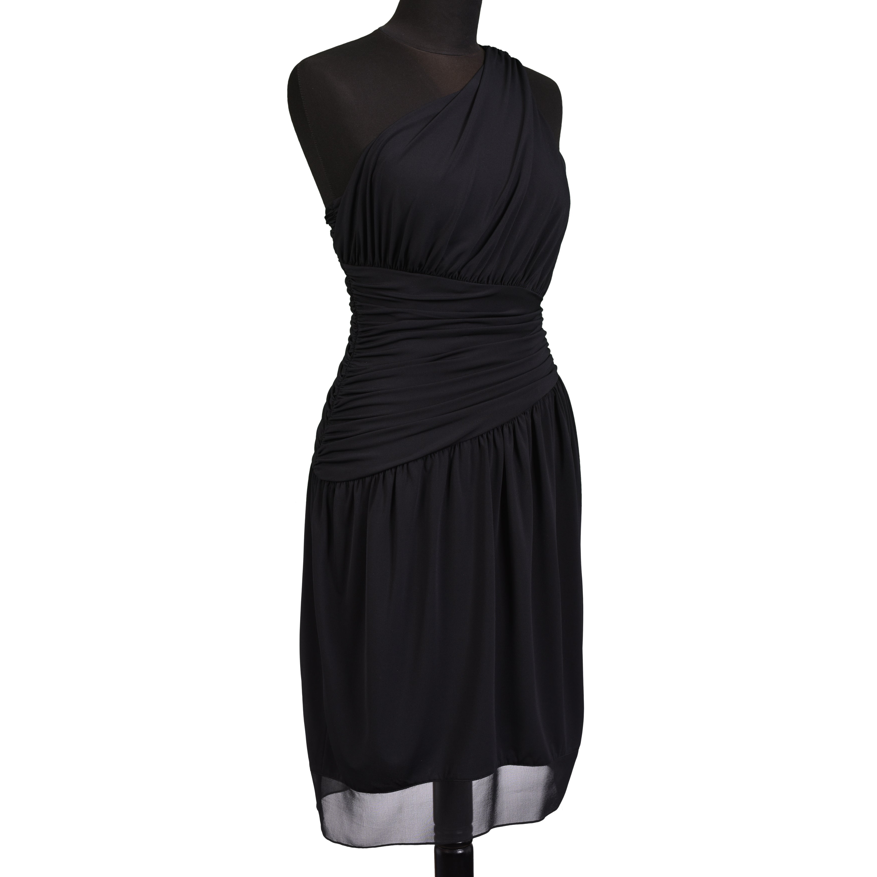 VERA WANG Black One Shoulder Warp Dress EU 38 NEW US 4 WOMEN'S BOUTIQUE