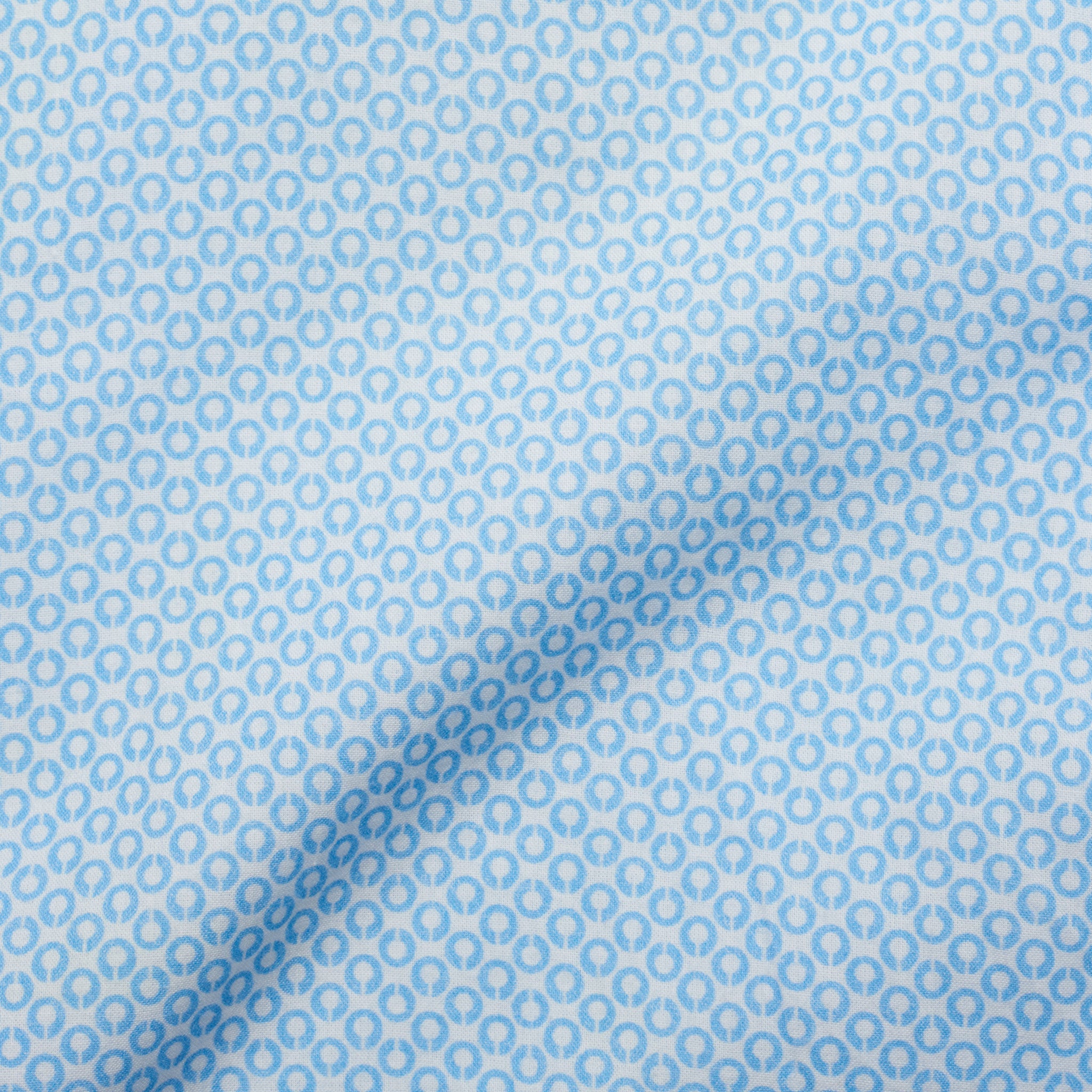 VINCENZO DI RUGGIERO Handmade Blue Circle Cotton Casual Shirt EU 40 US 15.75