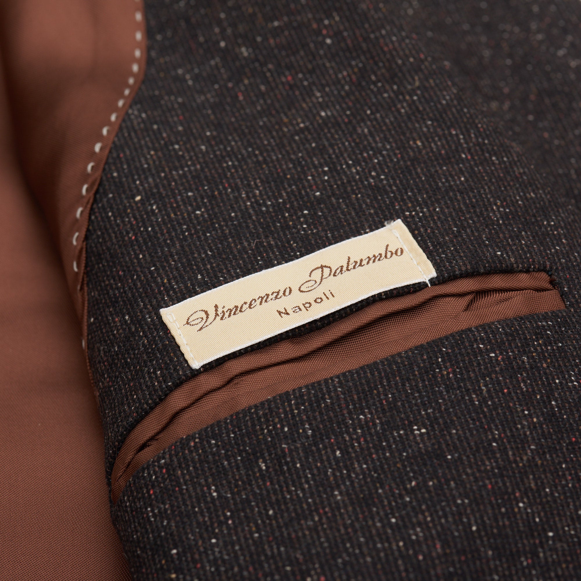 VINCENZO PALUMBO "Alfred" Brown Donegal Wool Jacket EU 56 NEW US 46 Slim Fit VINCENZO PALUMBO