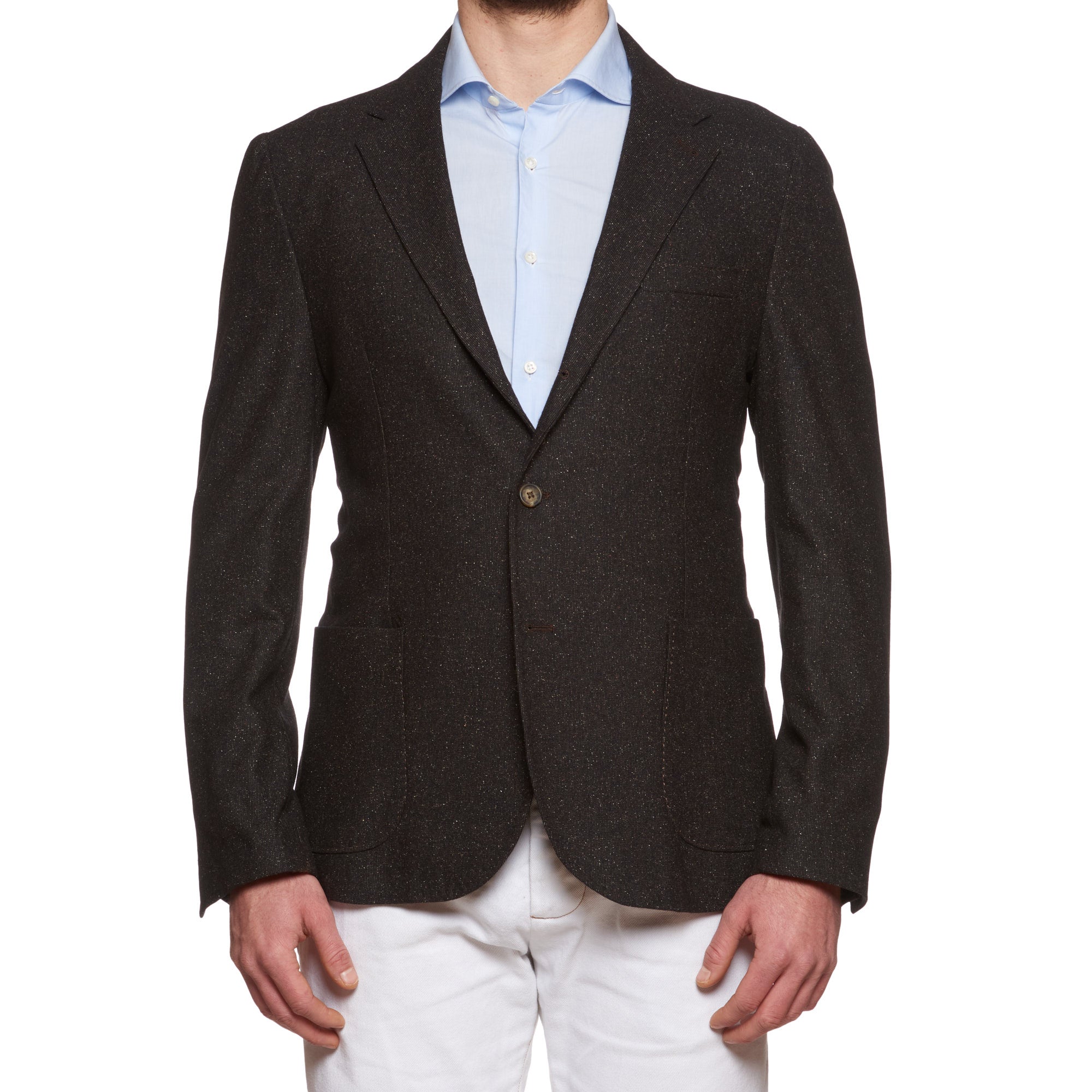 VINCENZO PALUMBO "Alfred" Brown Donegal Wool Jacket EU 56 NEW US 46 Slim Fit VINCENZO PALUMBO