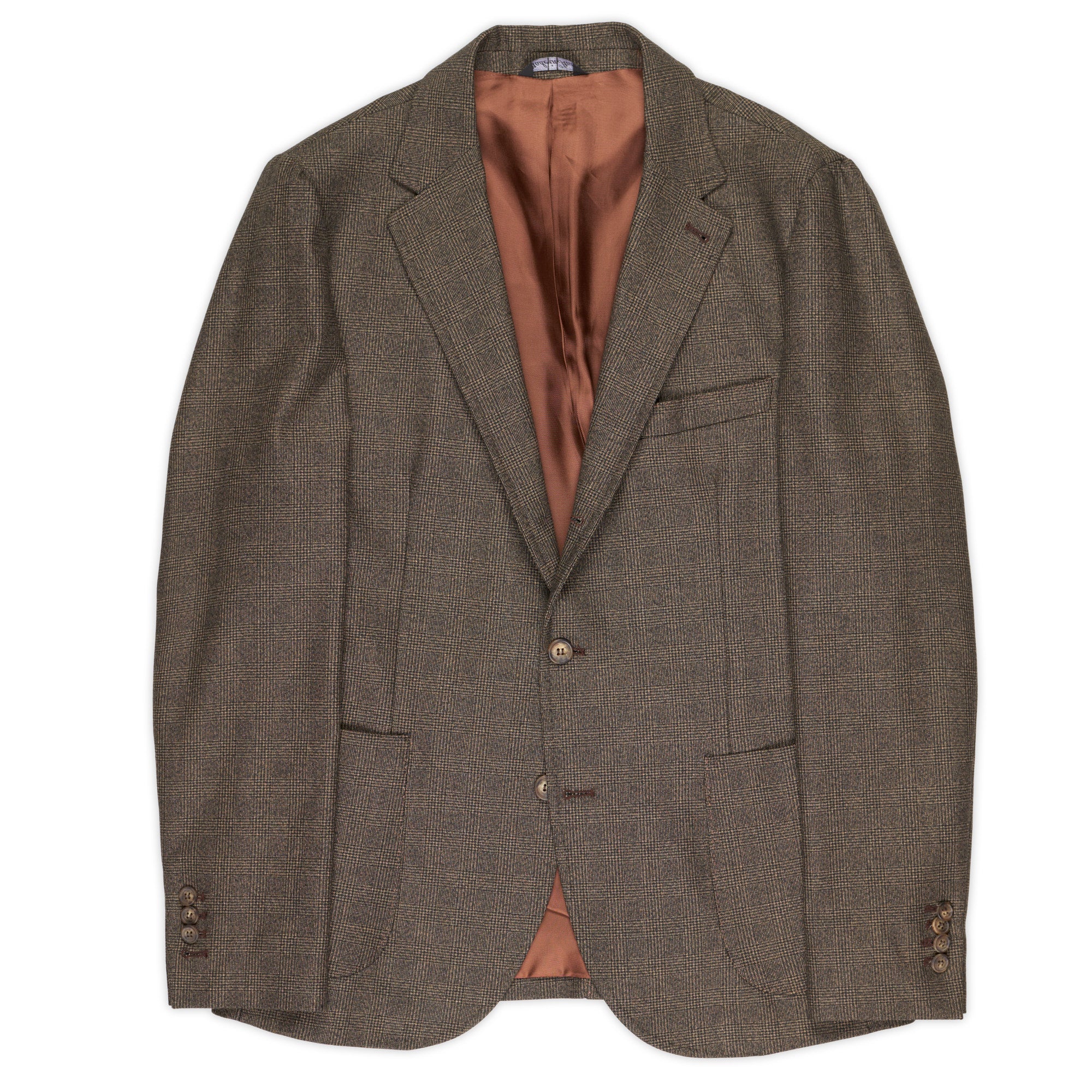 VINCENZO PALUMBO "Alfred" Brown Plaid Wool Jacket EU 52 NEW US 40-42 Slim Fit