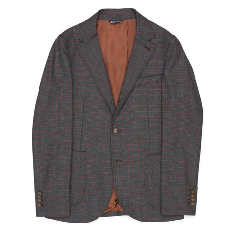 VINCENZO PALUMBO "Alfred" Dark Gray Plaid Wool Jacket EU 46 NEW US 34 Slim Fit