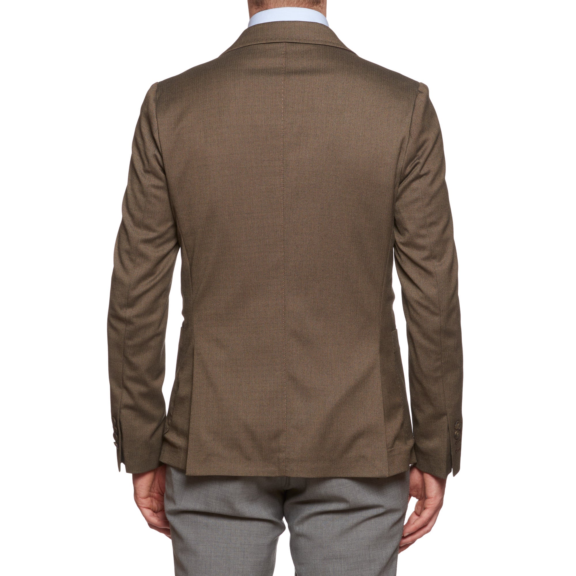 VINCENZO PALUMBO "Alfred" Tan Herringbone Wool Jacket EU 48 NEW US 36 Slim Fit