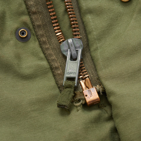 Vintage 1970's M-65 Olive Cotton Military Field Jacket Size L 1970's