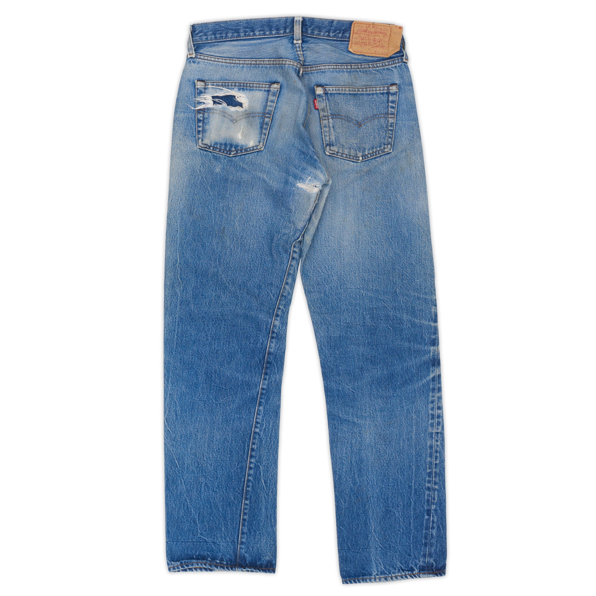 Vintage LEVI'S 501 USA  Selvedge Slim Jeans Pants W33 L34 #524 Blue Tacks