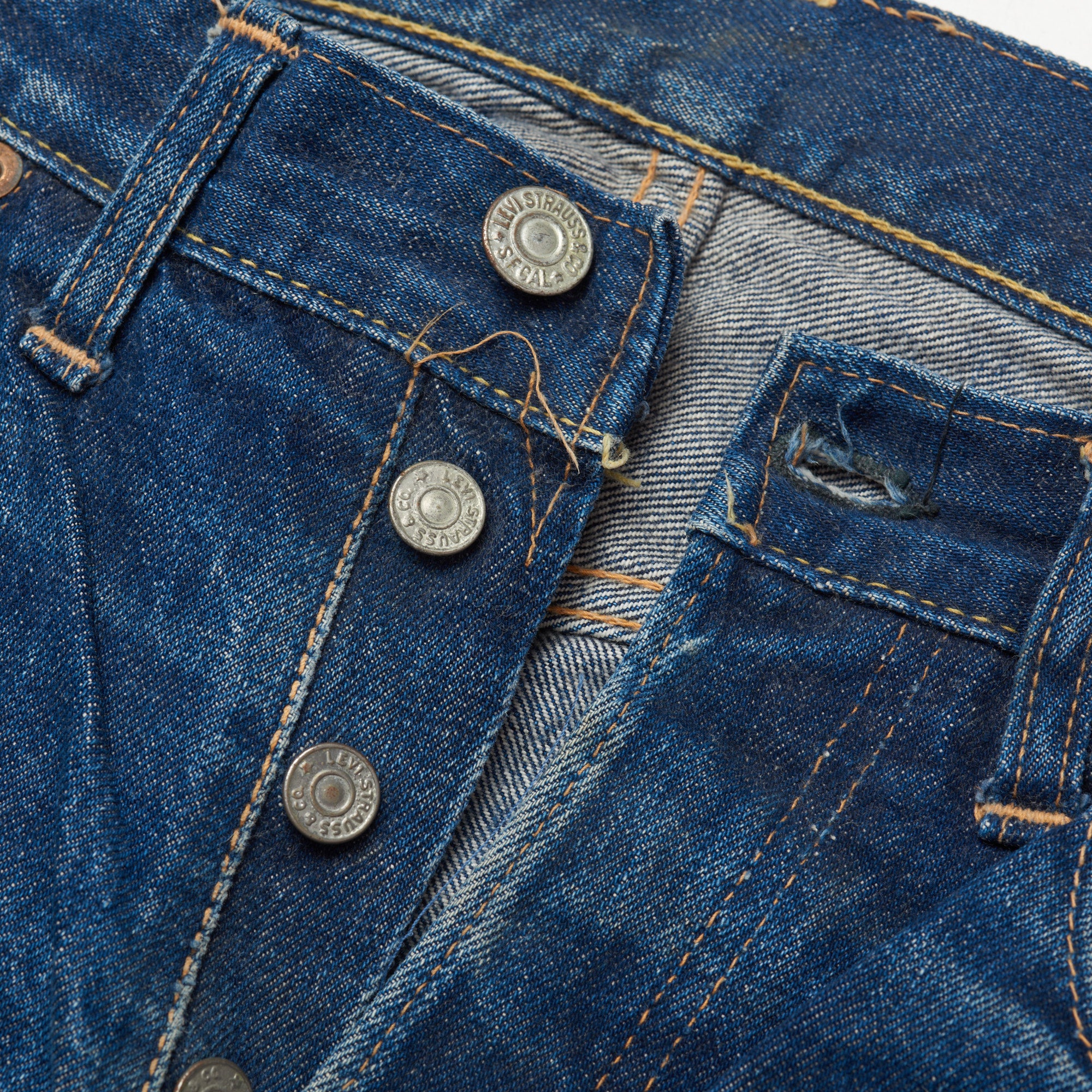 Vintage LEVI'S Big E Selvedge Jeans W33 L29 1965 1966 35x32