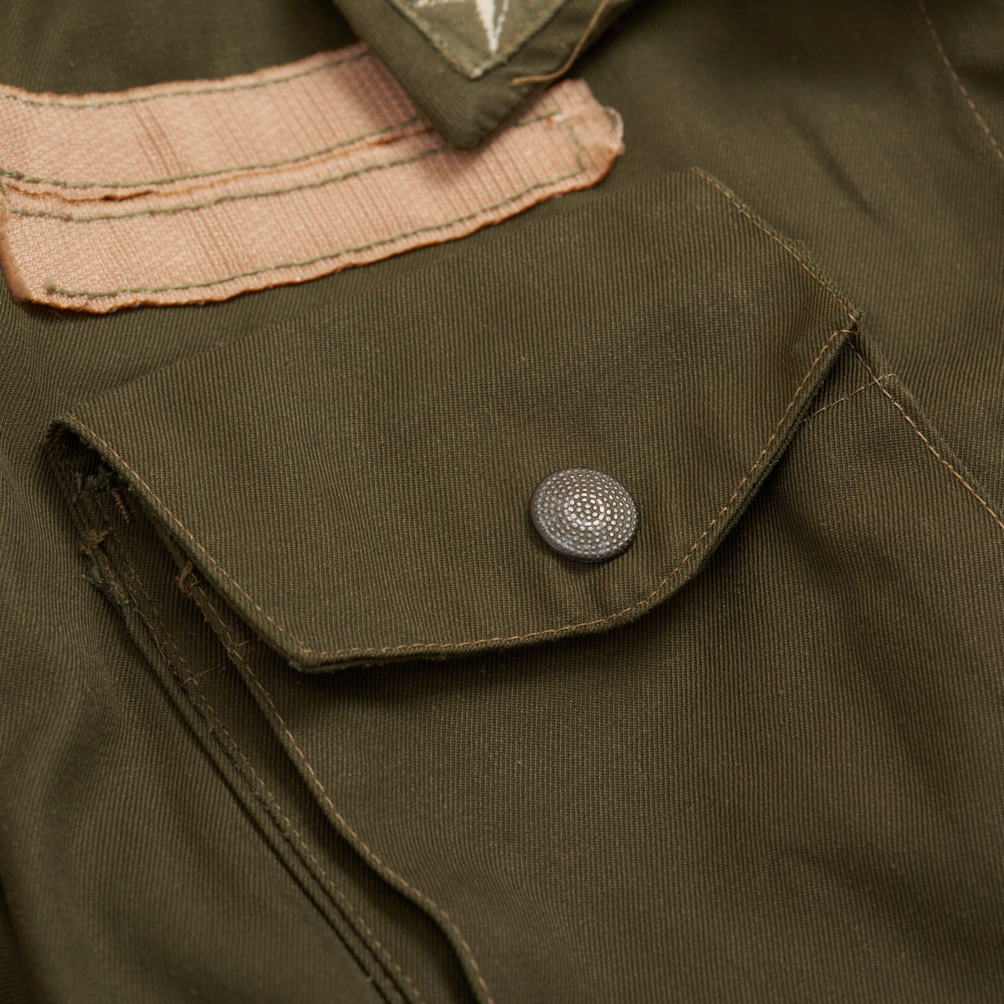 Vintage M.C.M Italian Army Rome 80s Green Cotton Military Field Jacket 44 US XXS