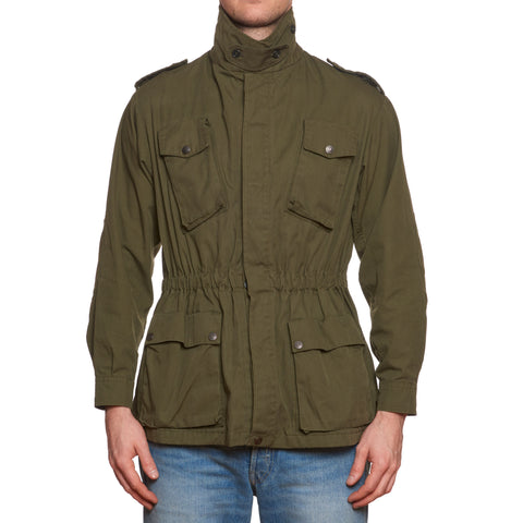 Vintage M.C.M Italian Army Rome 80s Green Cotton Military Field Jacket Coat XS