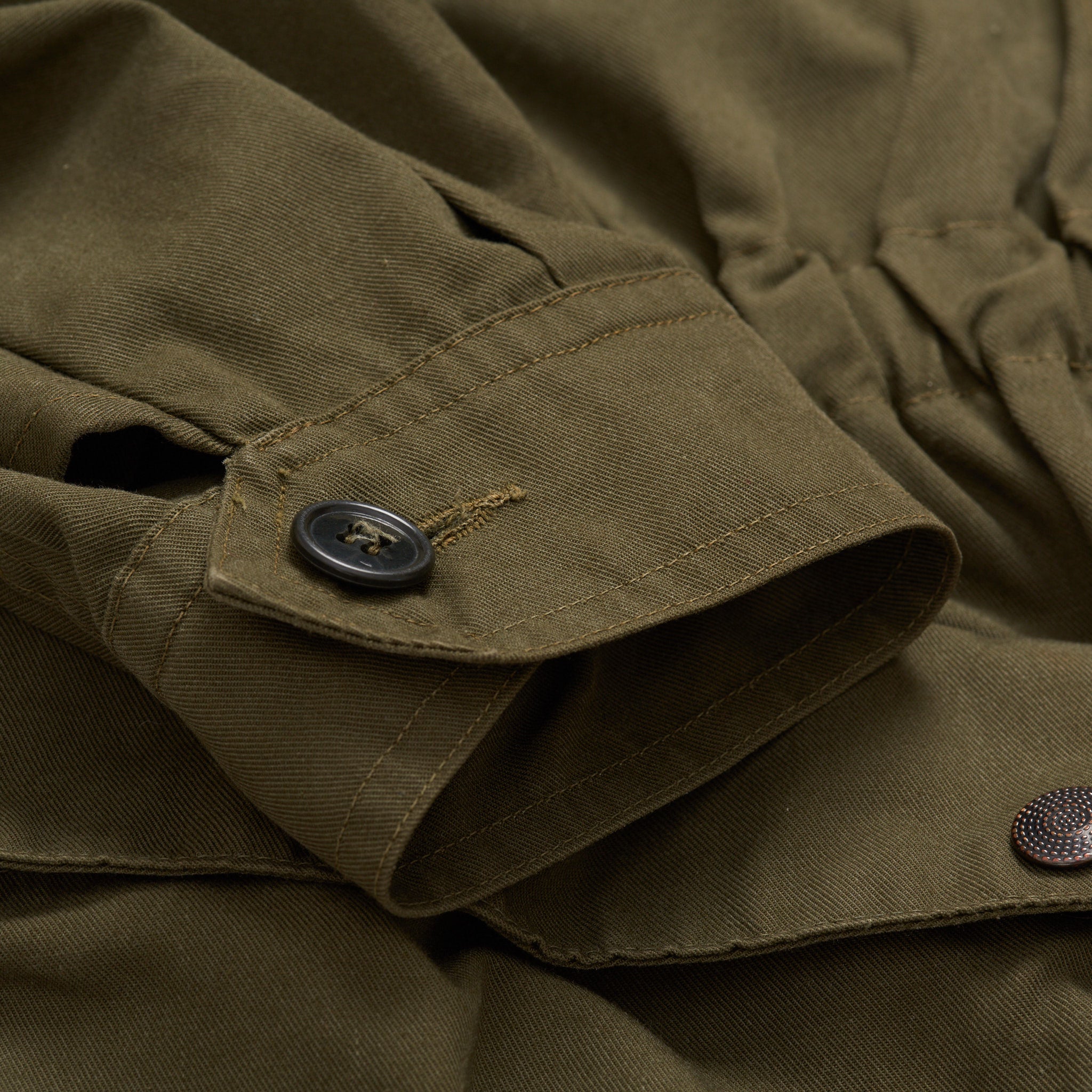 Vintage M.C.M Italian Army Rome 80s Green Cotton Military Field Jacket Coat XS USMC