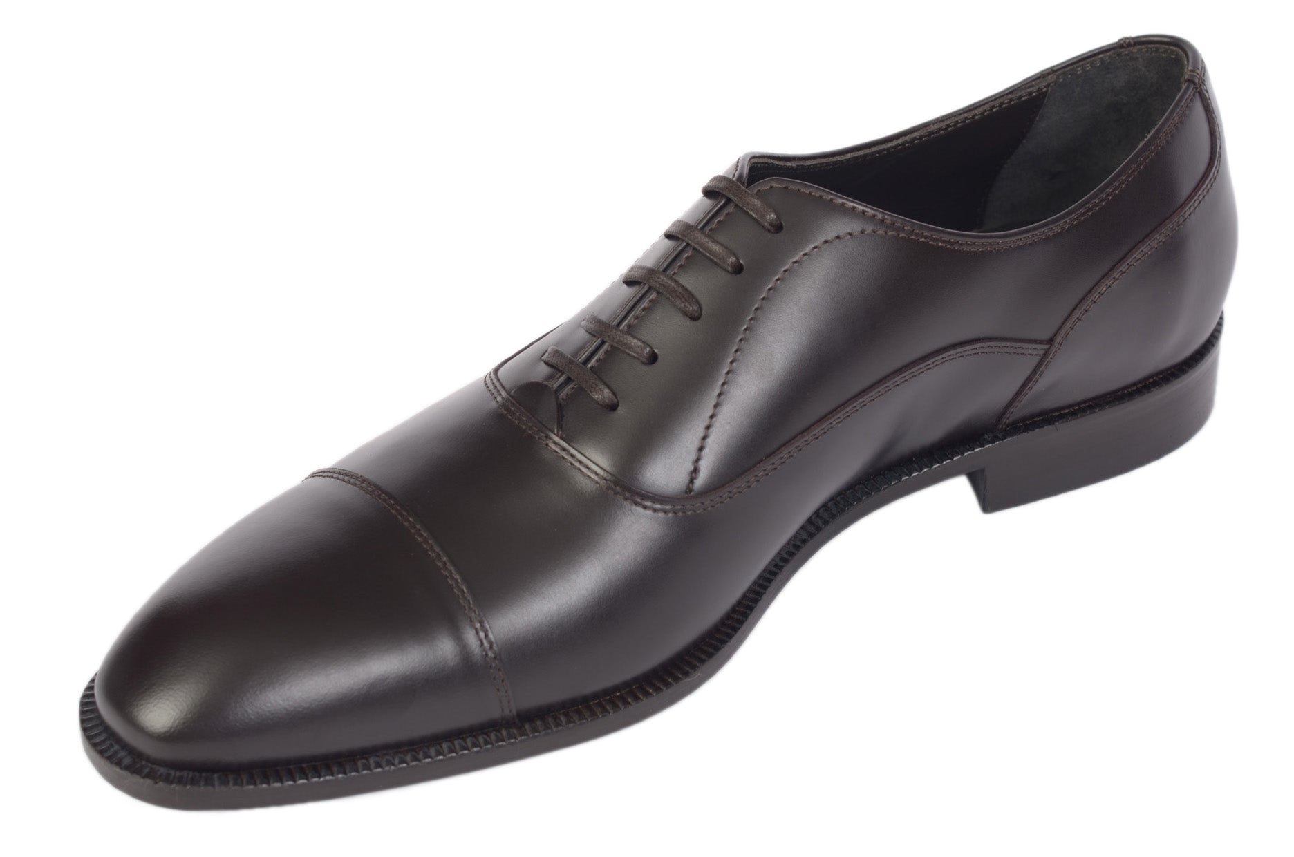 CANALI 1934 Dark Brown Calf Leather Balmoral Oxford Dress Shoes EU 40 NEW US 7 CANALI