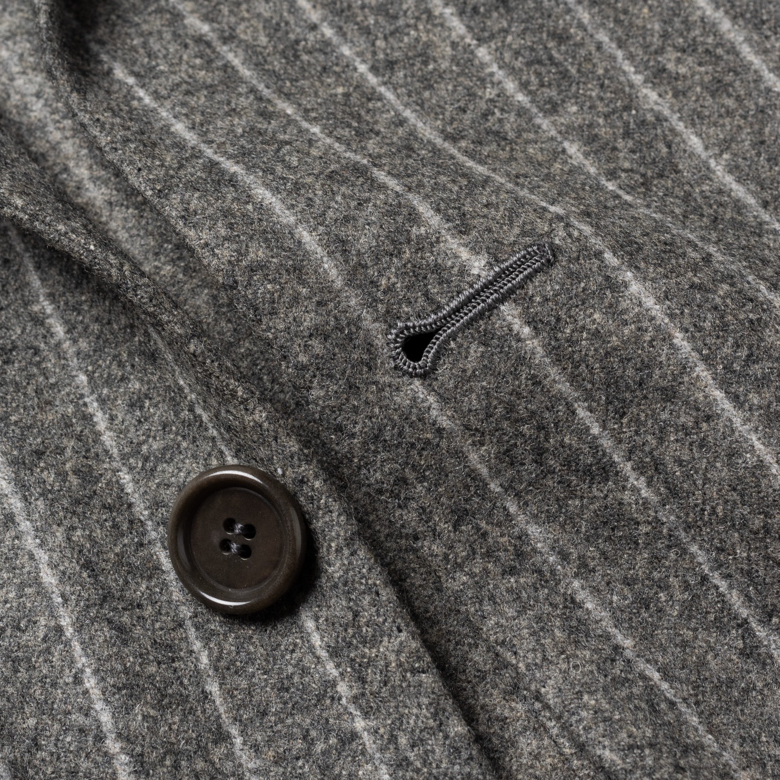 CESARE ATTOLINI Gray Striped Lambswool Cashmere Flannel Soft Suit 52 N ...