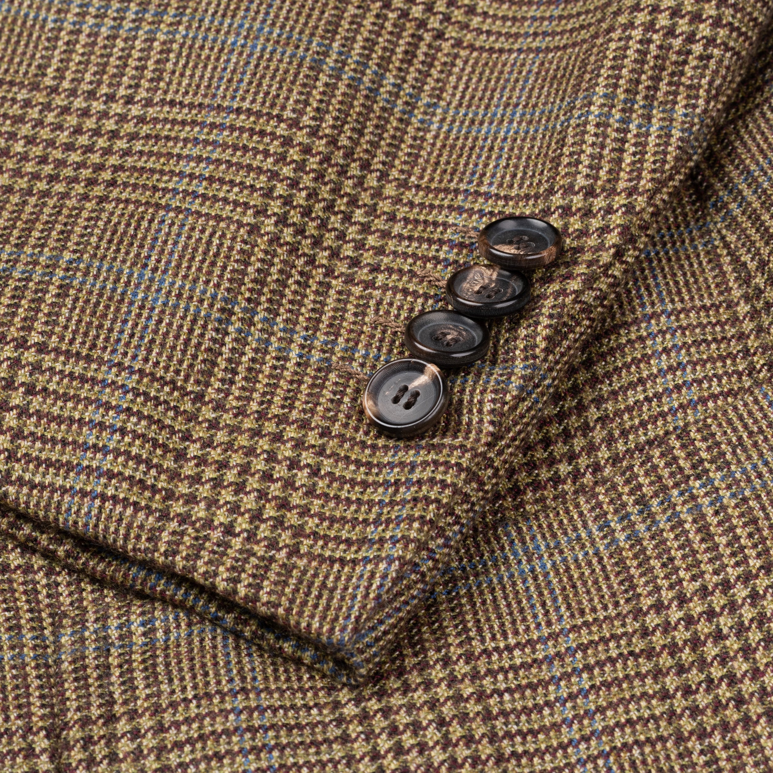CESARE ATTOLINI Olive Prince of Wales Wool Cashmere Blazer Jacket 50 NEW US 40 CESARE ATTOLINI