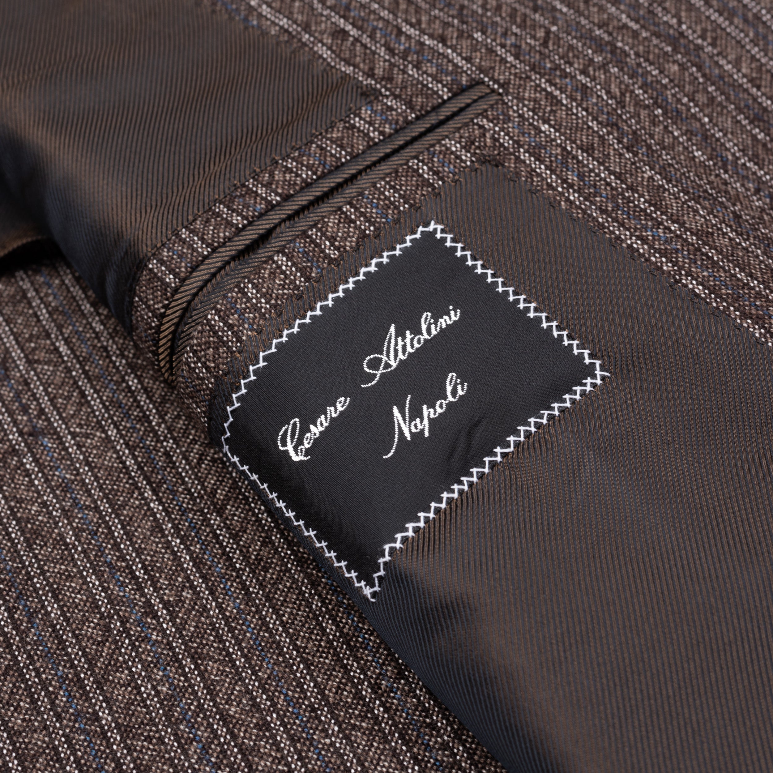 CESARE ATTOLINI Napoli Handmade Brown Striped Wool Suit EU 52 NEW US 42 CESARE ATTOLINI