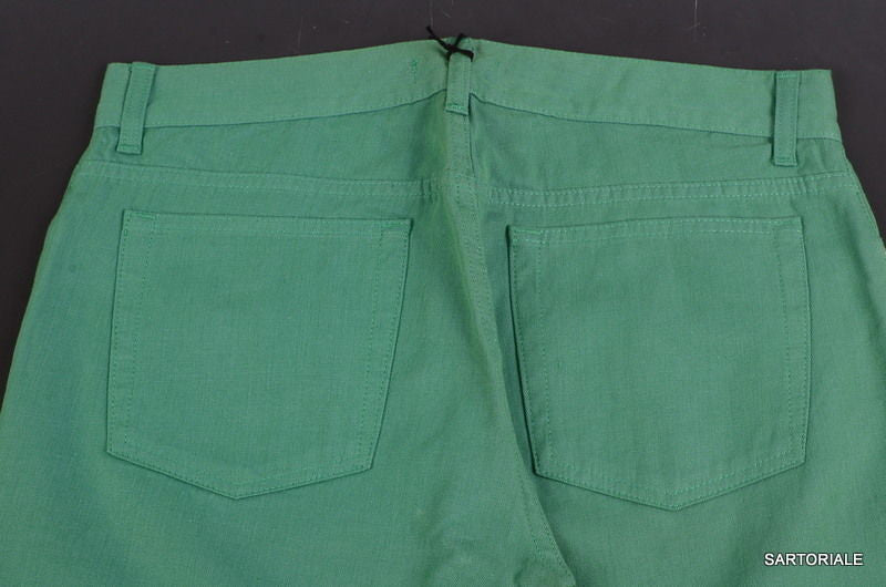 RUBINACCI Napoli Solid Green Cotton Jeans Pants NEW Straight Classic Fit - SARTORIALE - 11