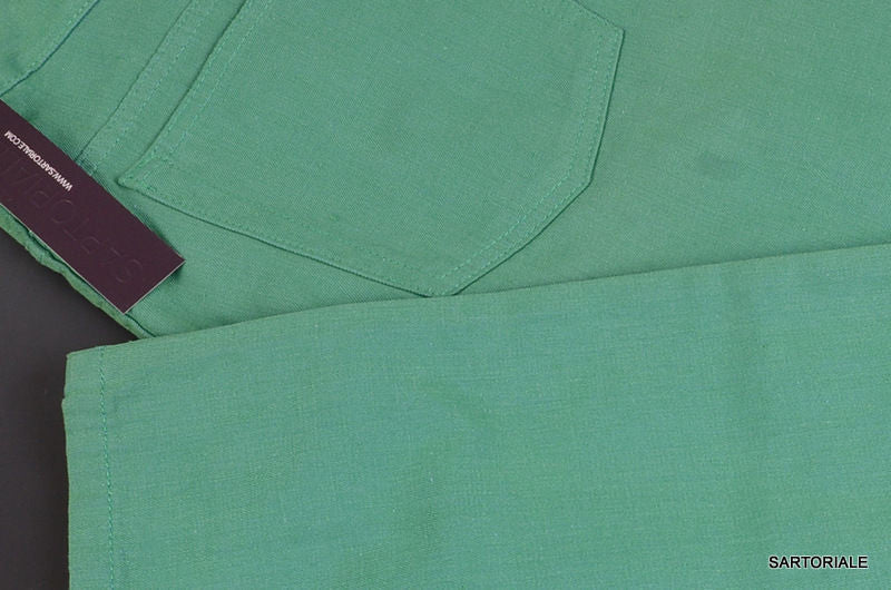 RUBINACCI Napoli Solid Green Cotton Jeans Pants NEW Straight Classic Fit - SARTORIALE - 4