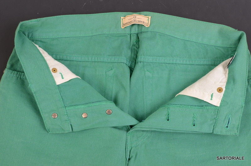 RUBINACCI Napoli Solid Green Cotton Jeans Pants NEW Straight Classic Fit - SARTORIALE - 9